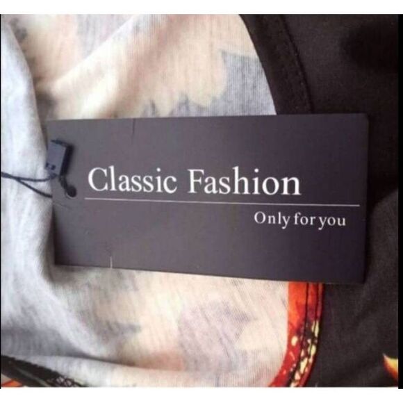 CLASSIC FASHION BLACK, ORANGE, & YELLOW SUNFLOWER DRESS SZ.S NWT. - Picture 8 of 11